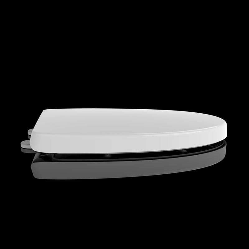 Universal Elongated Silent Close Quick-Release Toilet Seat And Cover - Toilet Mount - 17" Duroplast/Gloss White