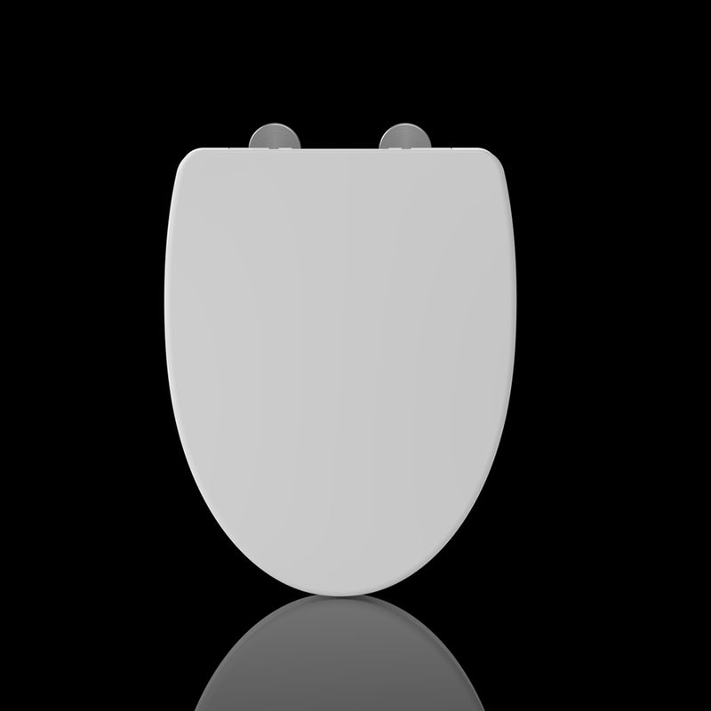 Universal Elongated Silent Close Quick-Release Toilet Seat And Cover - Toilet Mount - 17" Duroplast/Gloss White