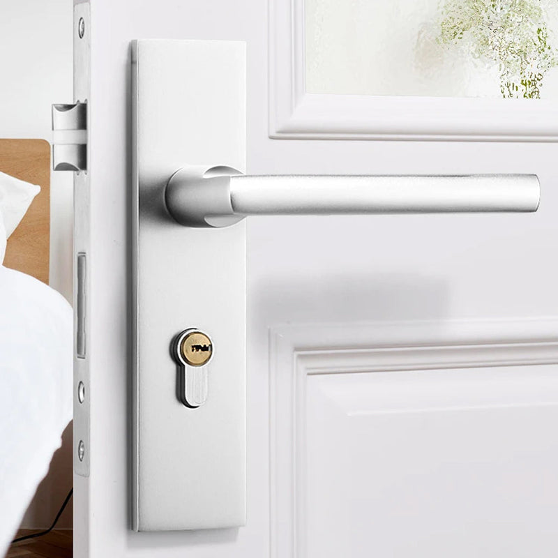 Contempo Round Door Keyed Leverset - Door Mount - 7" Stainless Steel/Stainless Steel