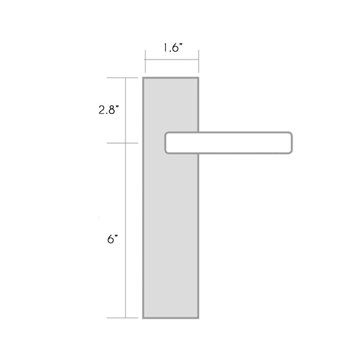 Cubic Square Door Leverset - Door Mount - 9" Stainless Steel/Stainless Steel