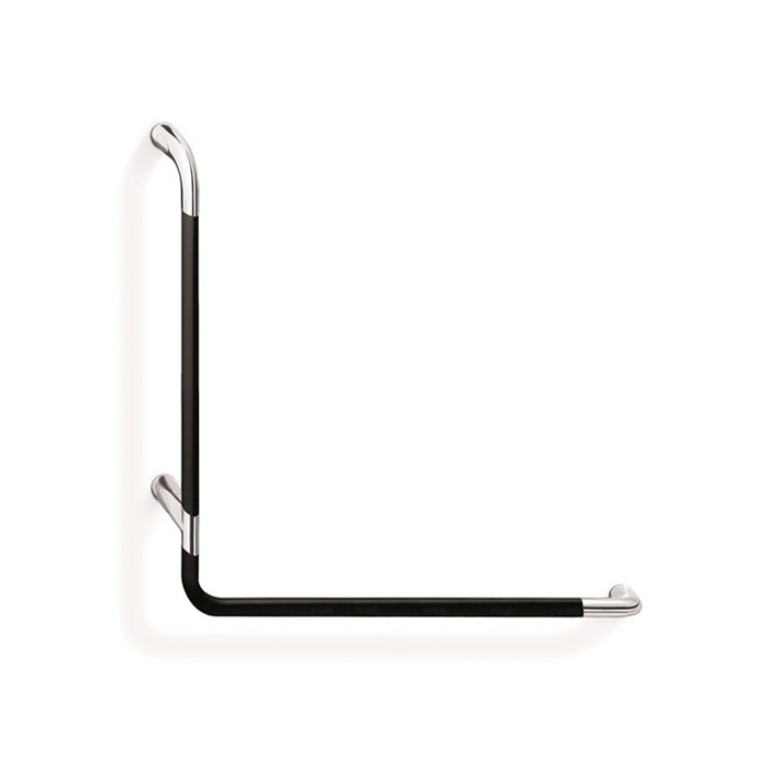 Comfort H900 Soft Touch Left L-Shaped Grab Bar - Wall Mount - 27" Brass/Polished Chrome/Black