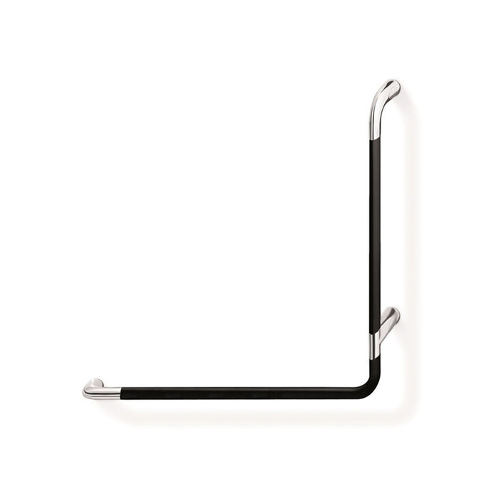 Comfort H900 Soft Touch Right L-Shaped Grab Bar - Wall Mount - 27" Brass/Polished Chrome/Black