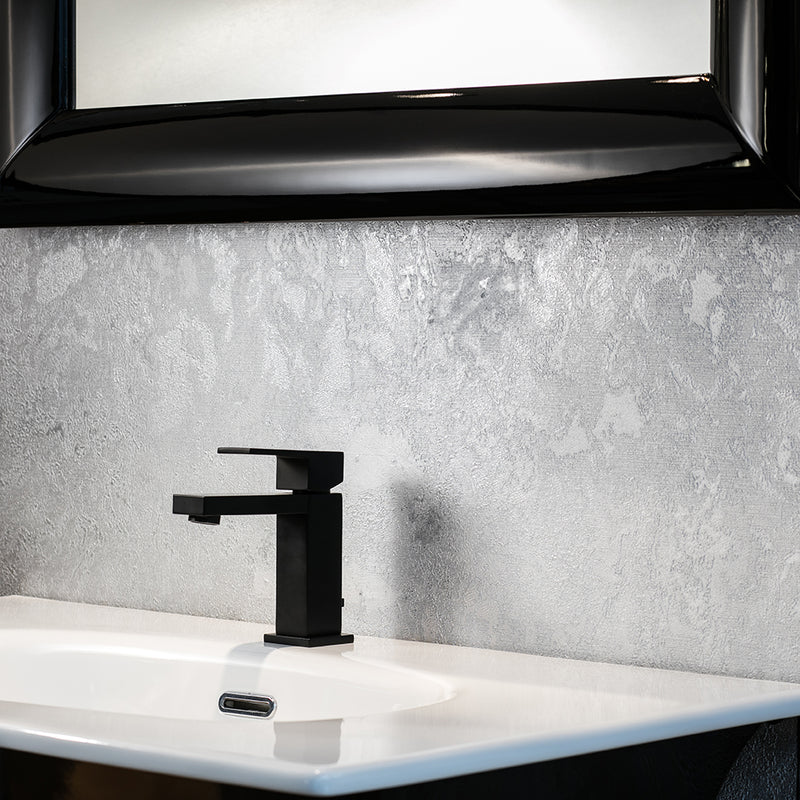 Devon Bathroom Faucet - Single Hole - 6" Brass/Matt Black