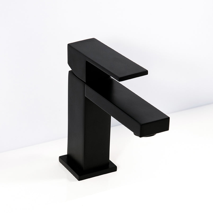 Devon Bathroom Faucet - Single Hole - 6" Brass/Matt Black