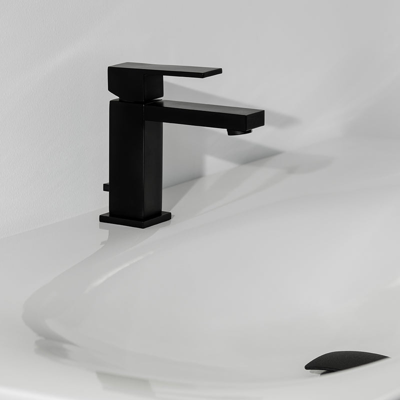 Devon Bathroom Faucet - Single Hole - 6" Brass/Matt Black