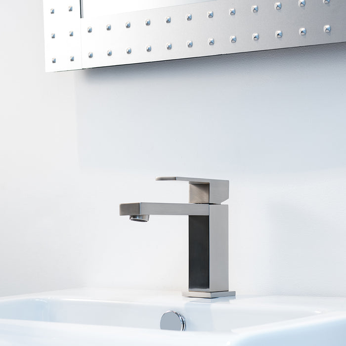 Devon Bathroom Faucet - Single Hole - 6" Brass/Brushed Nickel