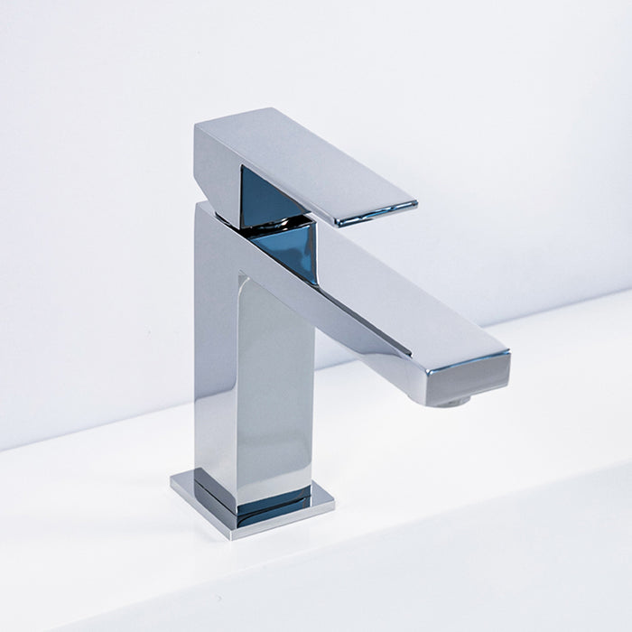 Devon Bathroom Faucet - Single Hole - 6" Brass/Polished Chrome