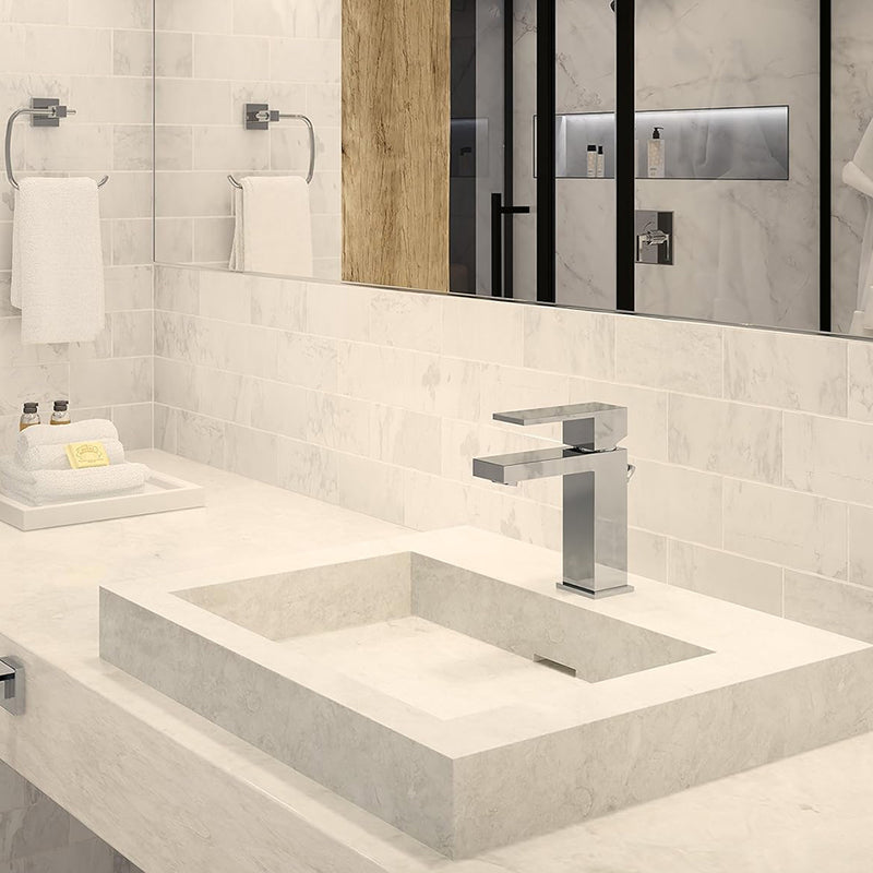 Devon Bathroom Faucet - Single Hole - 6" Brass/Polished Chrome