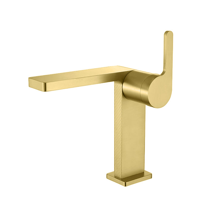 Ultra Thin Bathroom Faucet - Single Hole - 6" Brass/Matt Gold