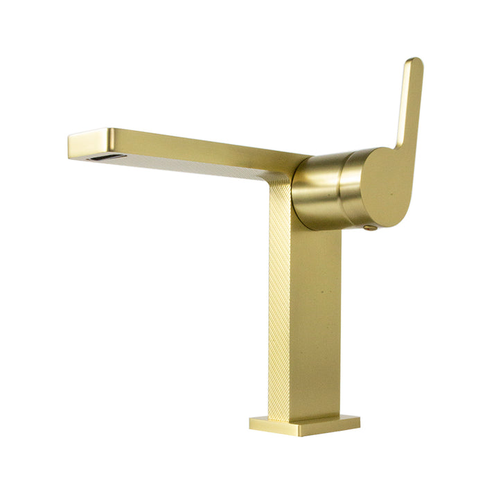 Ultra Thin Bathroom Faucet - Single Hole - 6" Brass/Matt Gold