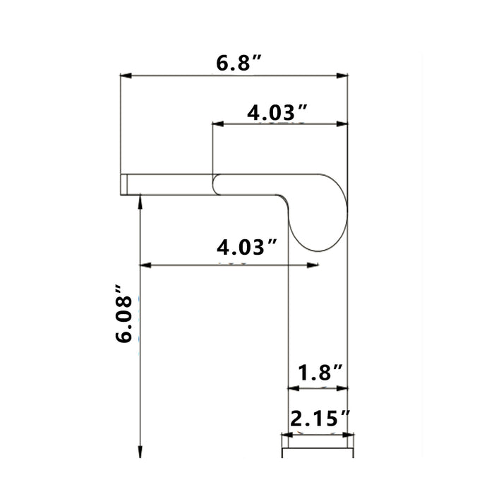 Ultra Thin Bathroom Faucet - Single Hole - 6" Brass/Matt Gold