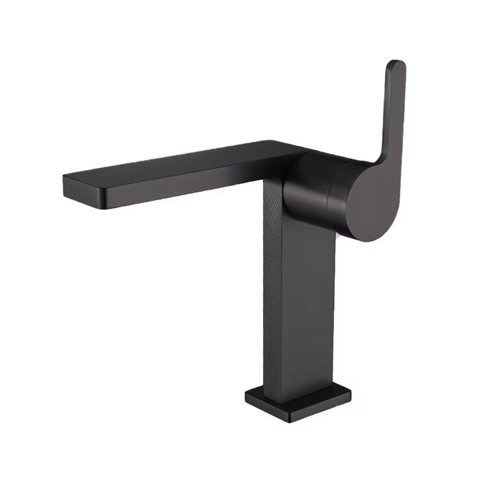 Ultra Thin Bathroom Faucet - Single Hole - 6" Brass/Matt Black