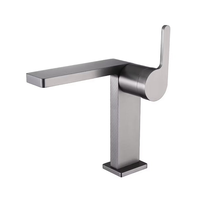 Ultra Thin Bathroom Faucet - Single Hole - 6" Brass/Graphite