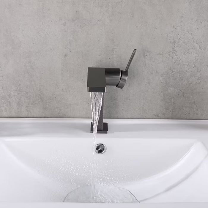 Ultra Thin Bathroom Faucet - Single Hole - 6" Brass/Graphite