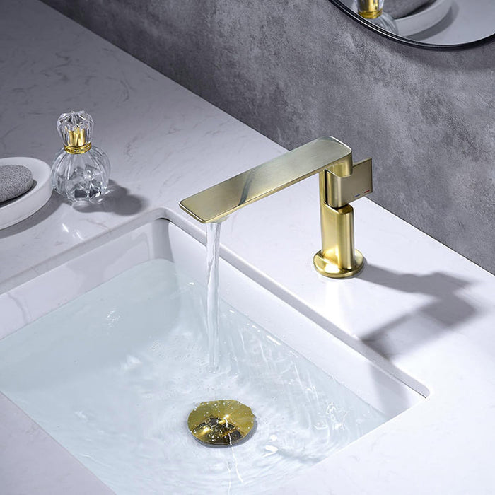 Ultra Modern Bathroom Faucet - Single Hole - 5" Brass/Graphite