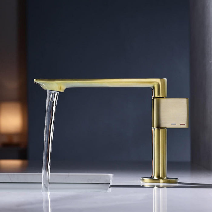 Ultra Modern Bathroom Faucet - Single Hole - 5" Brass/Graphite