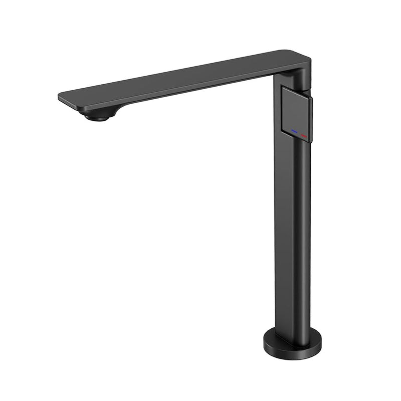 Metro Thin Vessel Sink Bathroom Faucet - Single Hole - 11" Brass/Matt Black