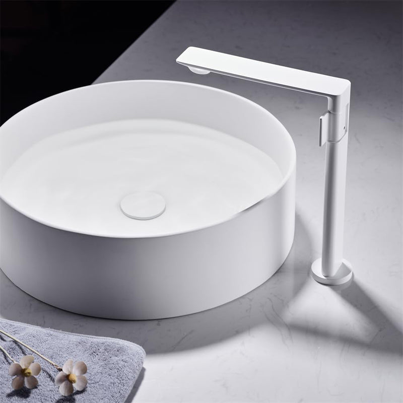 Metro Thin Vessel Sink Bathroom Faucet - Single Hole - 11" Brass/Matt Black