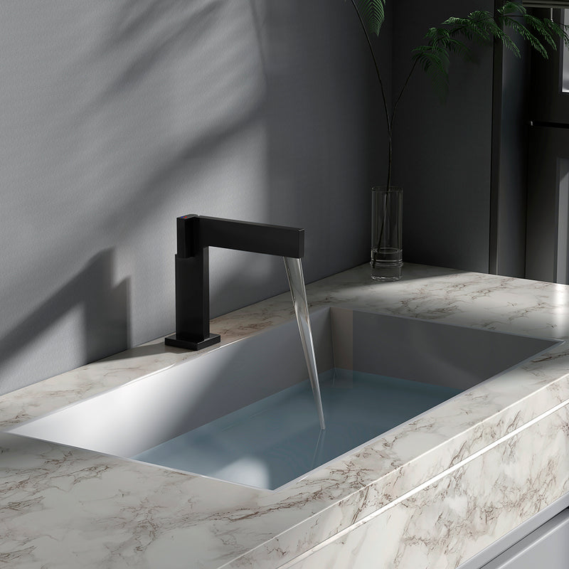 Devon Mare Bathroom Faucet - Single Hole - 6" Brass/Matt Black