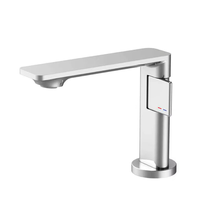 Metro Thin Bathroom Faucet - Single Hole - 5" Brass/Polished Chrome