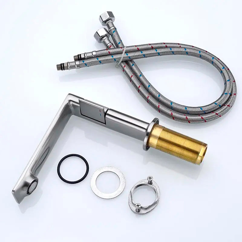 Metro Thin Bathroom Faucet - Single Hole - 5" Brass/Polished Chrome