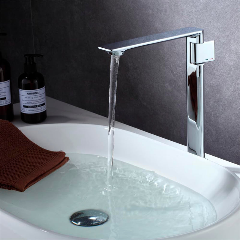 Metro Thin Vessel Sink Bathroom Faucet - Single Hole - 11" Brass/Brushed Gold