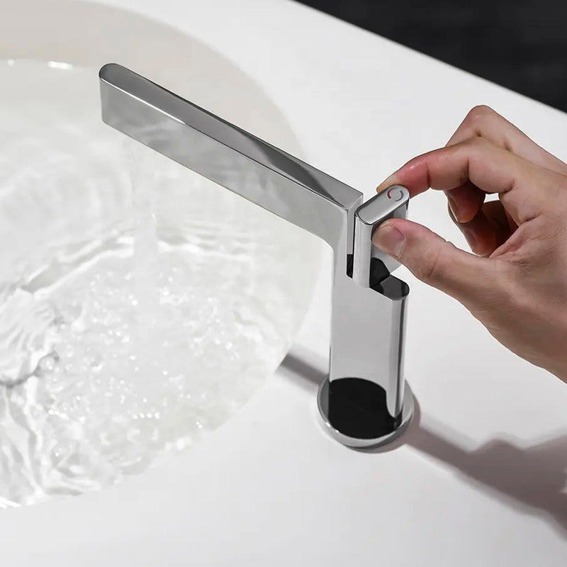 Devon Mare Bathroom Faucet - Single Hole - 6" Brass/Polished Chrome