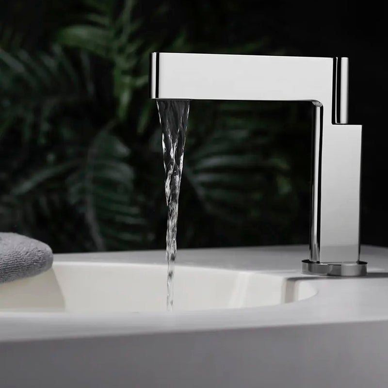 Devon Mare Bathroom Faucet - Single Hole - 6" Brass/Polished Chrome