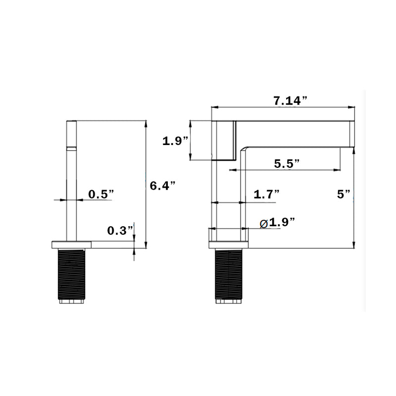 Devon Mare Bathroom Faucet - Single Hole - 6" Brass/Polished Chrome