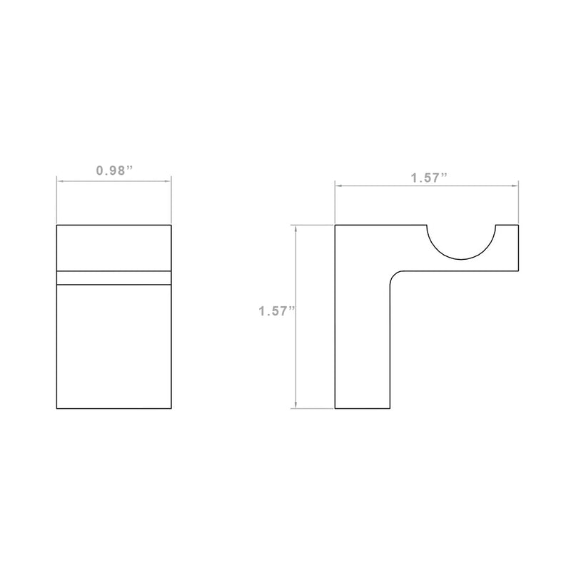 Devon Mare Single Hook - Wall Mount - 2" Brass/Brushed Nickel