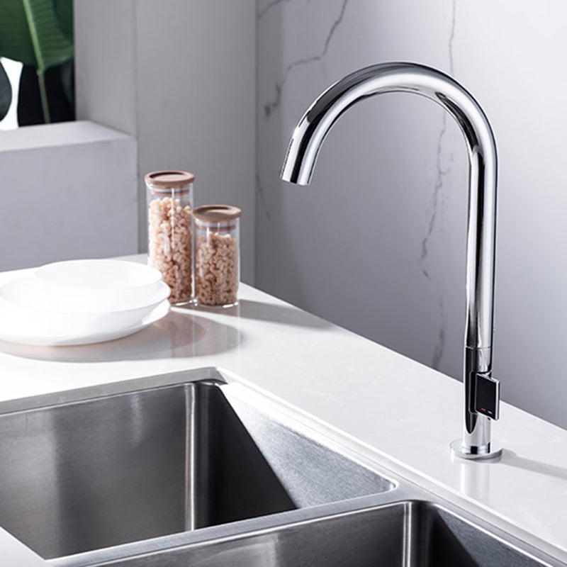 Metro Thin Kitchen Faucet - Single Hole - 13" Brass/Polished Chrome