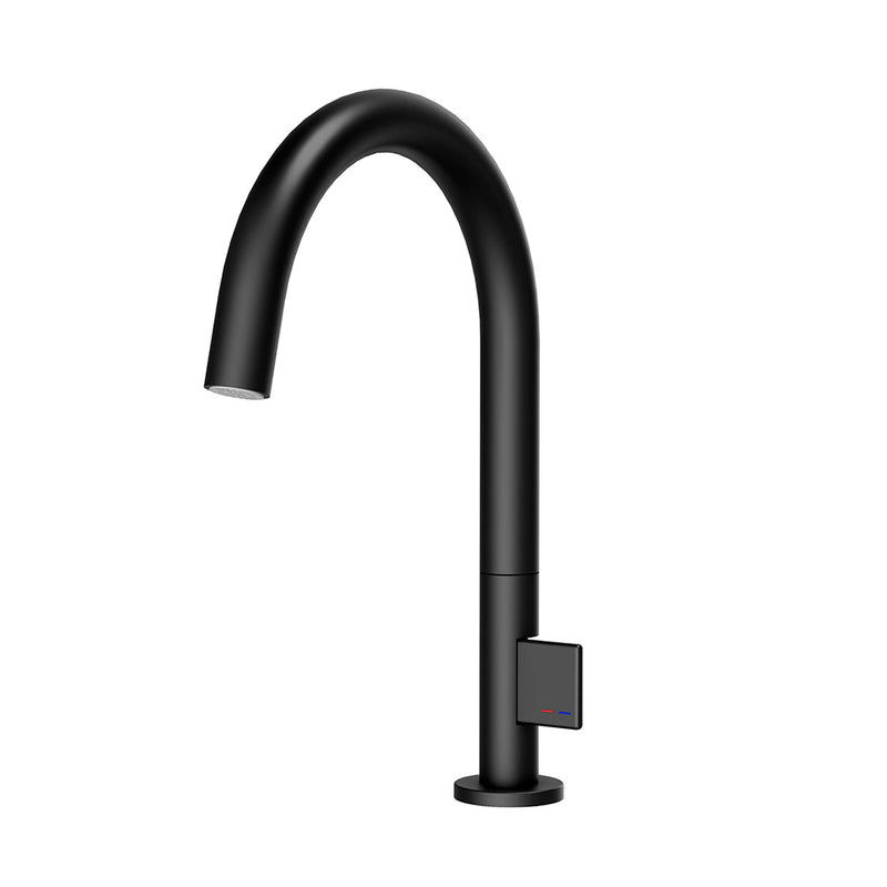 Metro Thin Kitchen Faucet - Single Hole - 13" Brass/Matt Black
