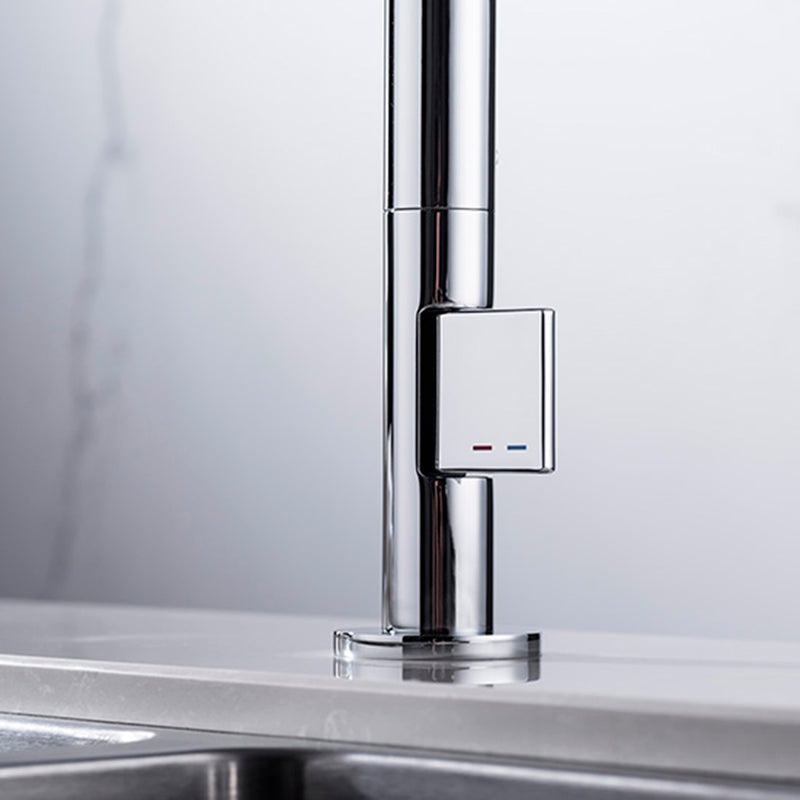 Metro Thin Kitchen Faucet - Single Hole - 13" Brass/Brushed Nickel