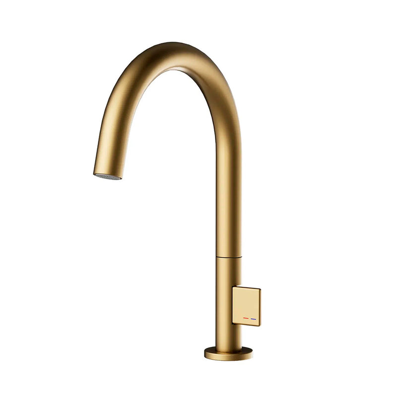 Metro Thin Kitchen Faucet - Single Hole - 13" Brass/Brushed Gold