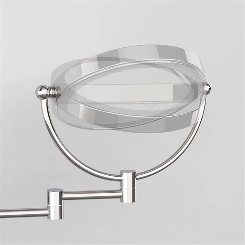 Metro Round Magnifying 10X Led Make-Up Mirror - Wall Mount - 9" Brass/Glass/Brushed Nickel
