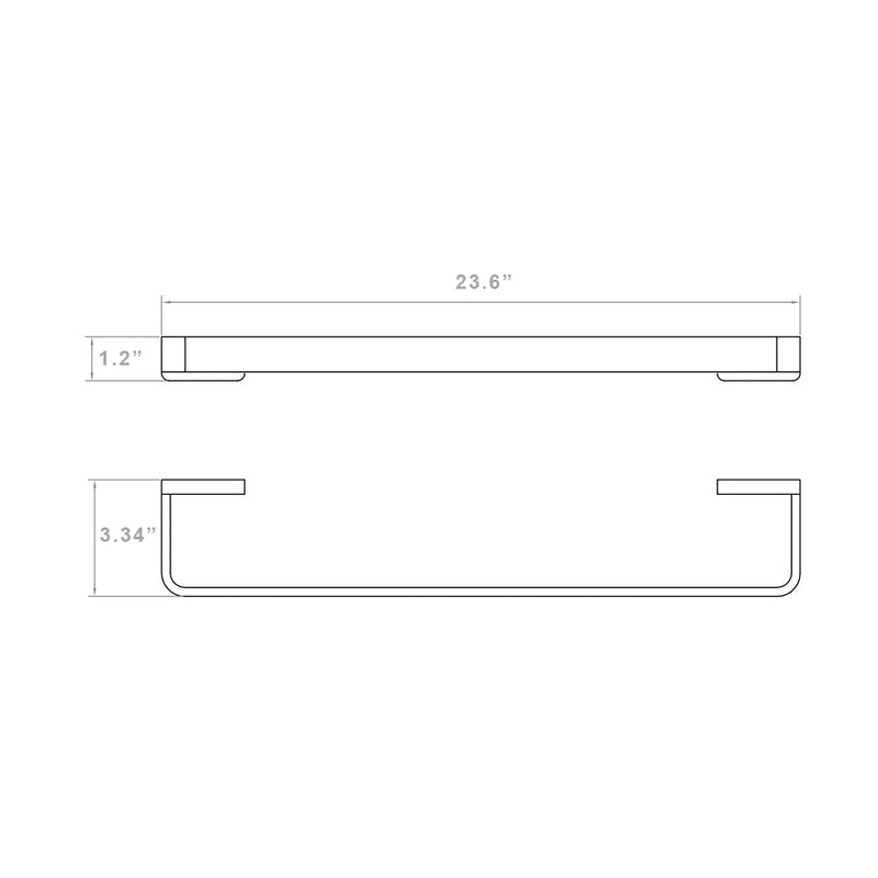Devon Mare Single Towel Bar - Wall Mount - 24" Brass/Brushed Nickel