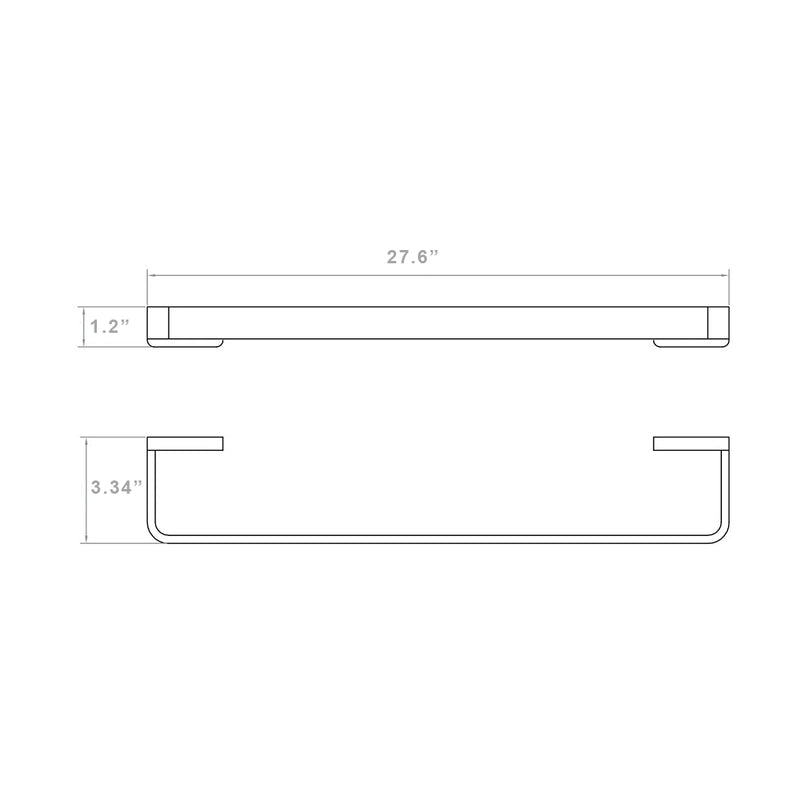 Devon Mare Single Towel Bar - Wall Mount - 28" Brass/Graphite