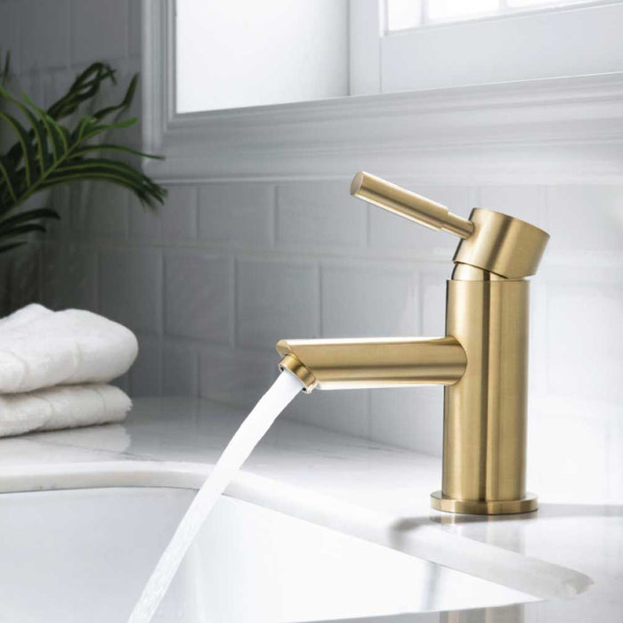 Serie 100 Bathroom Faucet - Single Hole - 6" Brass/Brushed Bronze