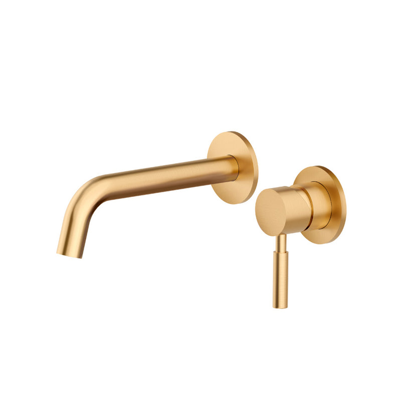 Serie 100 Complete Bathroom Faucet - Single Handle -Wall Mount - 5" Brass/Brushed Bronze