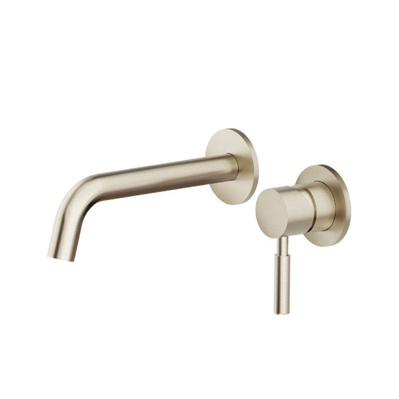Serie 100 Complete Bathroom Faucet - Single Handle -Wall Mount - 5" Brass/Brushed Nickel