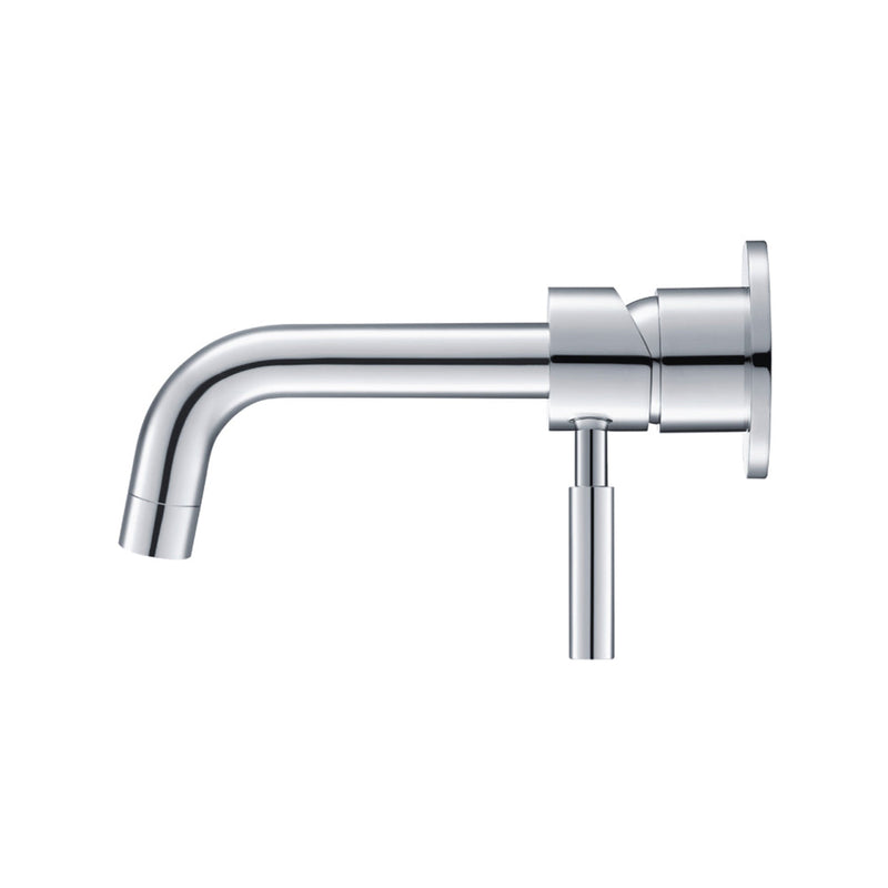 Serie 100 Complete Bathroom Faucet - Single Handle -Wall Mount - 5" Brass/Polished Chrome