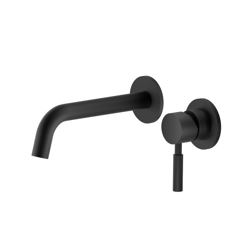 Serie 100 Complete Bathroom Faucet - Single Handle -Wall Mount - 5" Brass/Matt Black