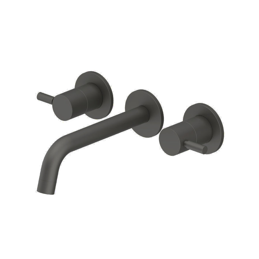 Serie 100 Complete Bathroom Faucet - Widespread-Wall Mount - 8" Brass/Matt Black
