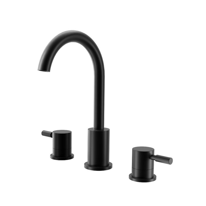 Serie 100 Bathroom Faucet - Widespread - 8" Brass/Matt Black