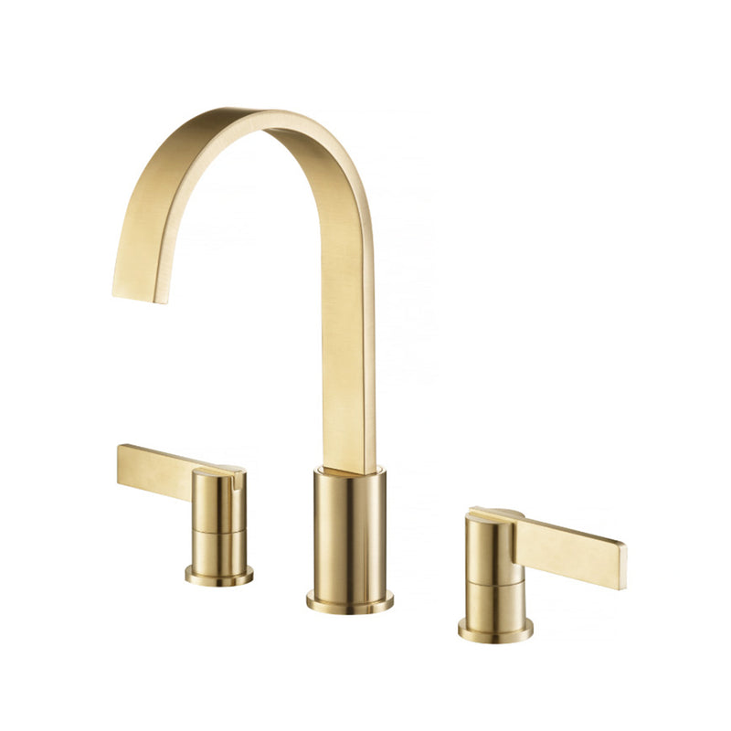 Serie 145 Bathroom Faucet - Widespread - 8" Brass/Satin Brass