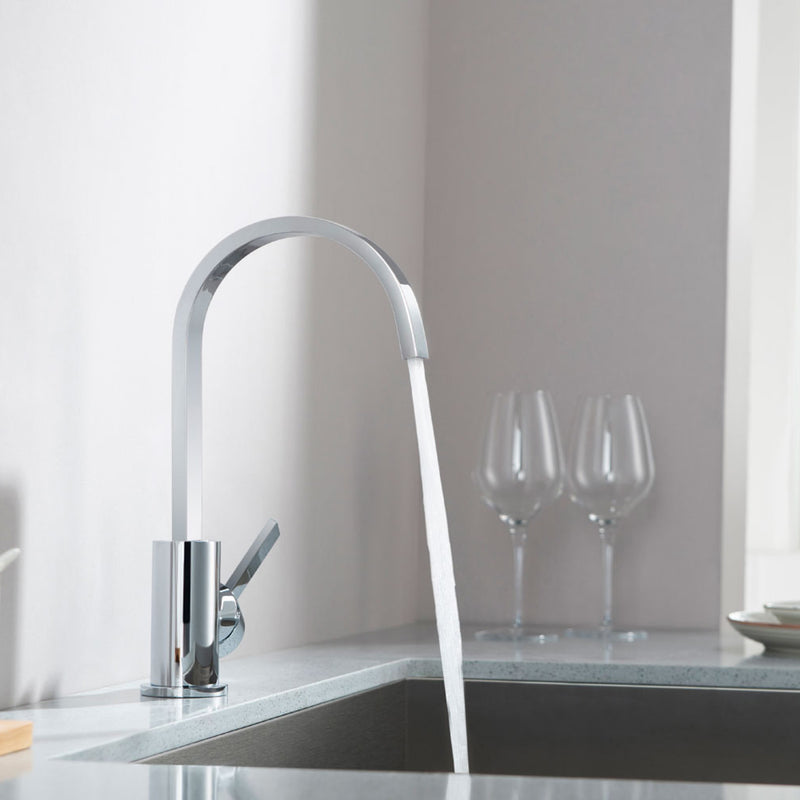 Serie 145 Bathroom Faucet - Single Hole - 10" Brass/Polished Chrome