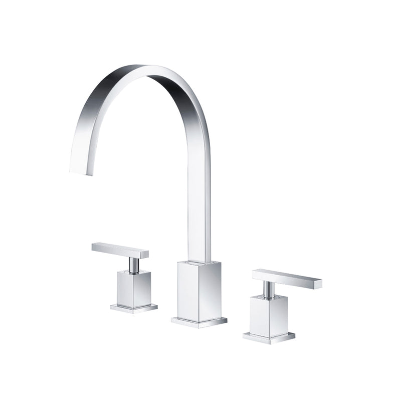 Serie 150 Bathroom Faucet - Widespread - 8" Brass/Polished Chrome