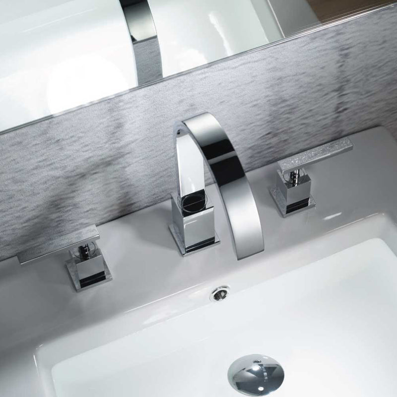 Serie 150 Bathroom Faucet - Widespread - 8" Brass/Polished Chrome