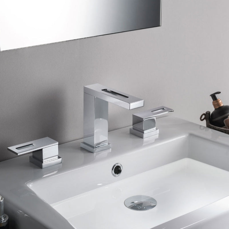 Serie 160 Bathroom Faucet - Widespread - 8" Brass/Brushed Nickel