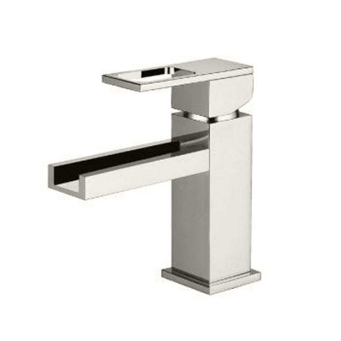 Serie 160 Waterfall Bathroom Faucet - Single Hole - 6" Brass/Brushed Nickel